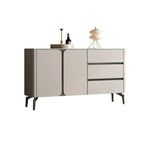 Buffet glamour en bois blanc et noir avec rangement