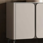 Buffet glamour en bois blanc et noir avec rangement