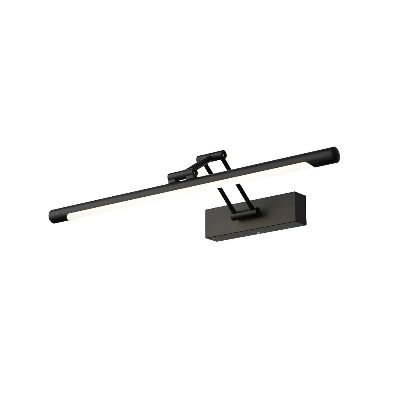Applique murale minimaliste LED noire tubulaire avec bras articulé