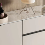 Buffet glamour en bois blanc et noir avec rangement