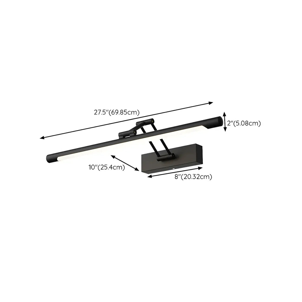 Applique murale minimaliste LED noire tubulaire avec bras articulé
