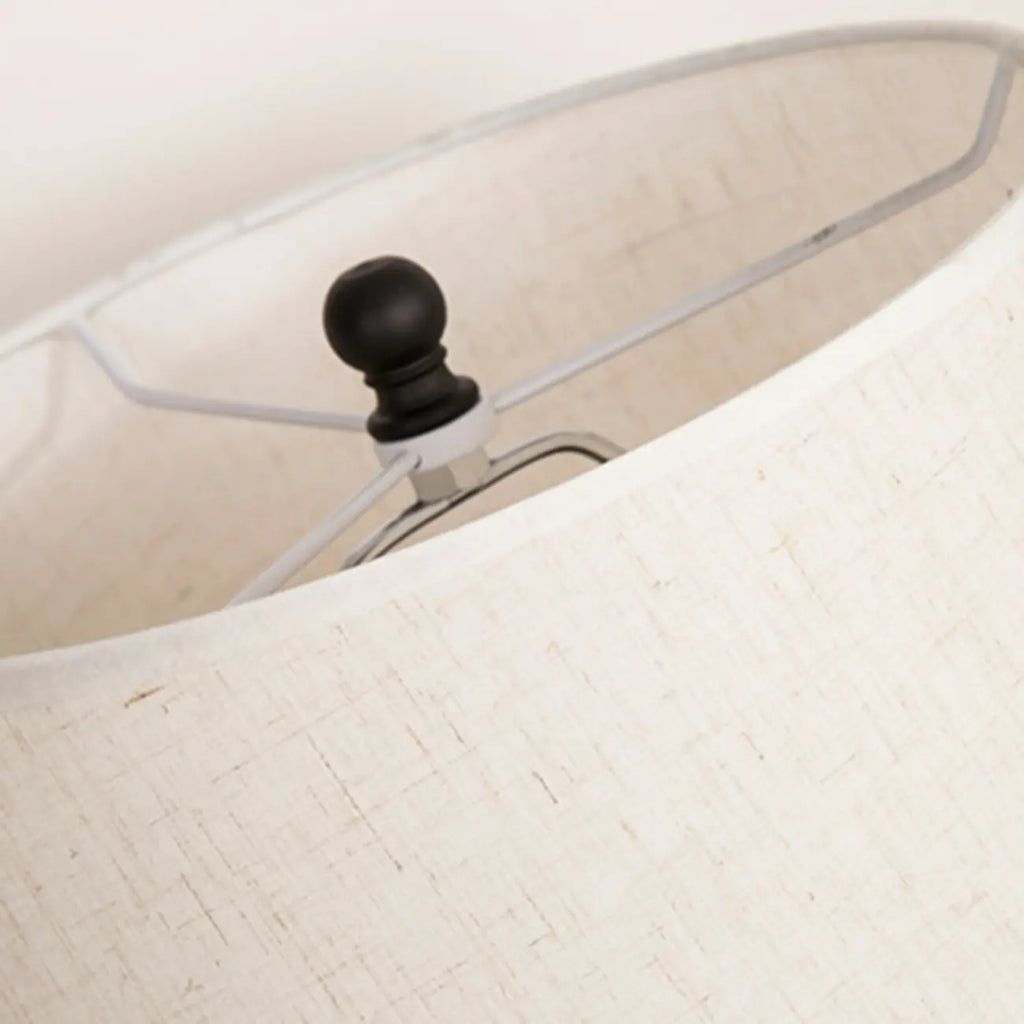 Lampe de table géométrique noire avec abat-jour en tissu pour chambre à coucher