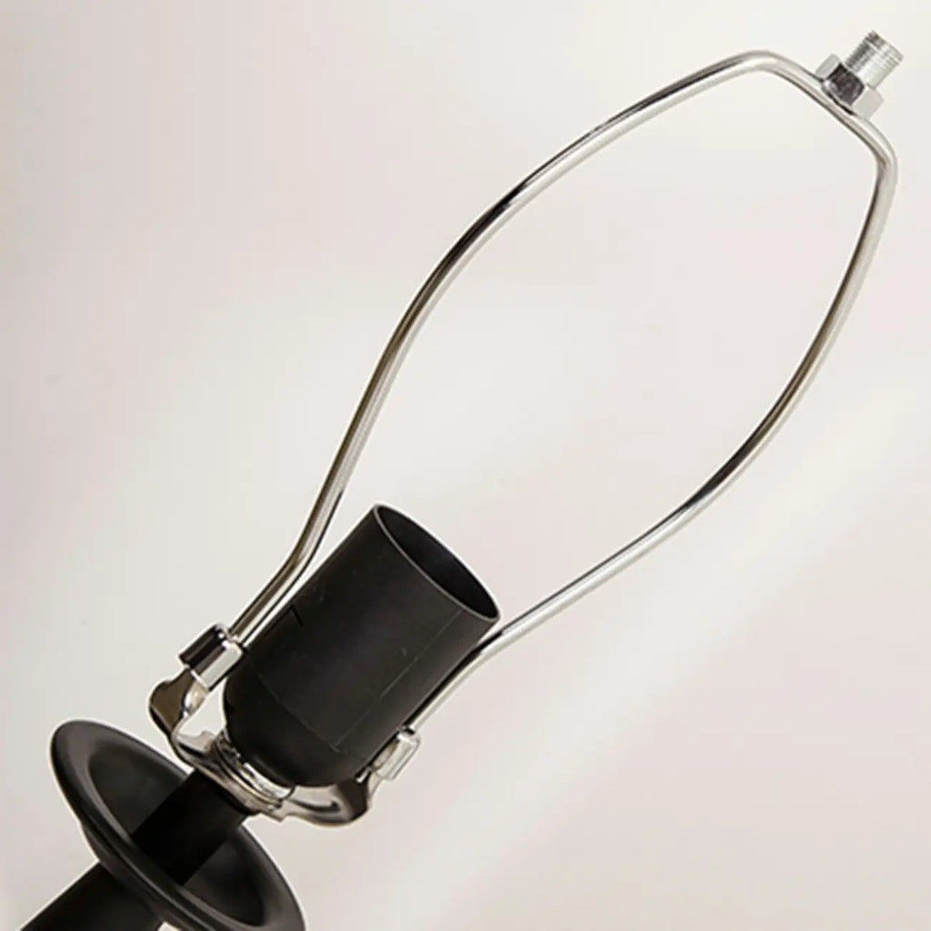 Lampe de table géométrique noire avec abat-jour en tissu pour chambre à coucher