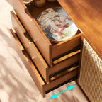 Buffet indépendant en rotin marron avec rangement