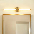 Applique murale moderne en métal tubulaire doré à LED pour chambre à coucher