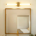 Applique murale moderne en métal tubulaire doré à LED pour chambre à coucher