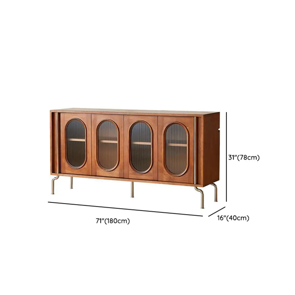 Buffet moderne en bois brun avec étagères réglables
