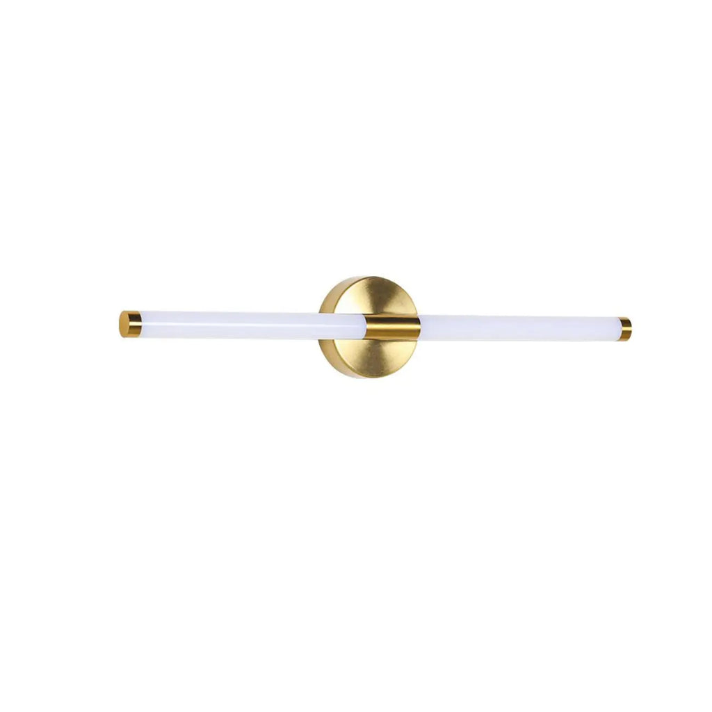 Applique murale moderne en métal tubulaire doré à LED pour chambre à coucher