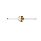 Applique murale moderne en métal tubulaire doré à LED pour chambre à coucher