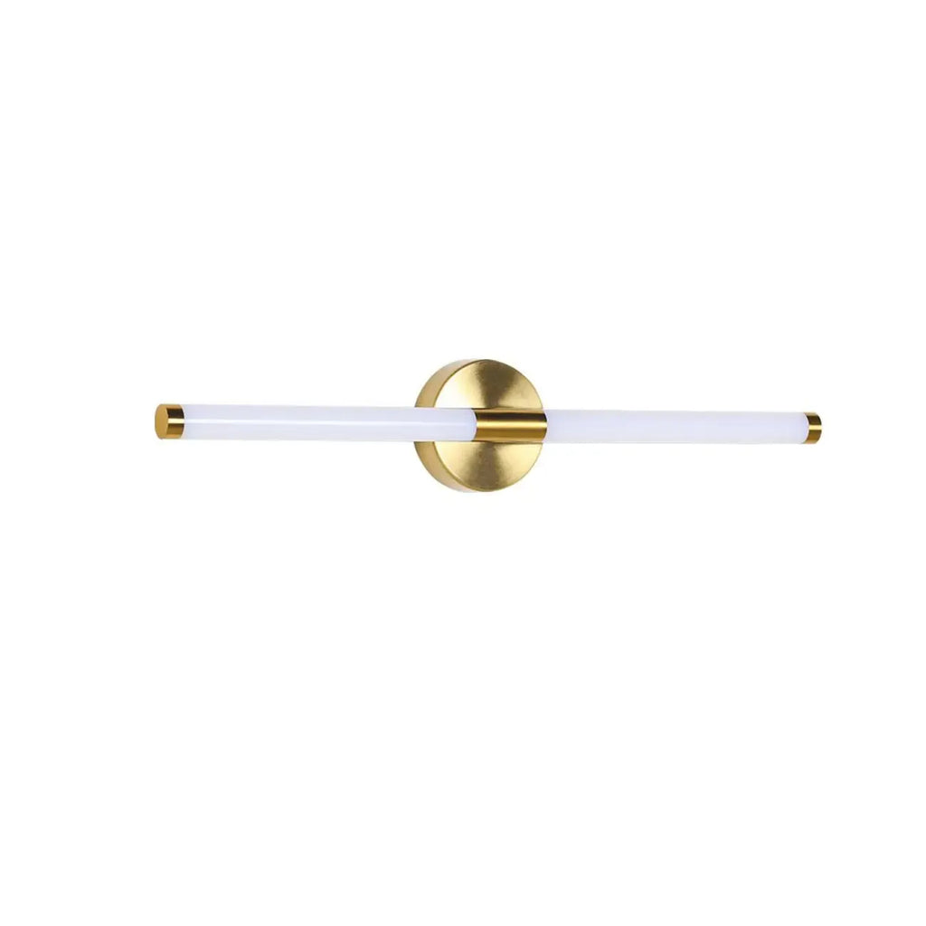 Applique murale moderne en métal tubulaire doré à LED pour chambre à coucher