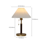 Lampe de table élégante en tissu plissé avec chaînette pour chambre à coucher