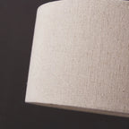 Lampe de table moderne géométrique en tissu, à brancher, pour chambre à coucher