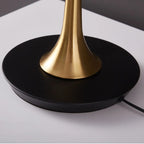 Lampe de table moderne géométrique en tissu, à brancher, pour chambre à coucher