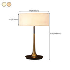 Lampe de table moderne géométrique en tissu, à brancher, pour chambre à coucher