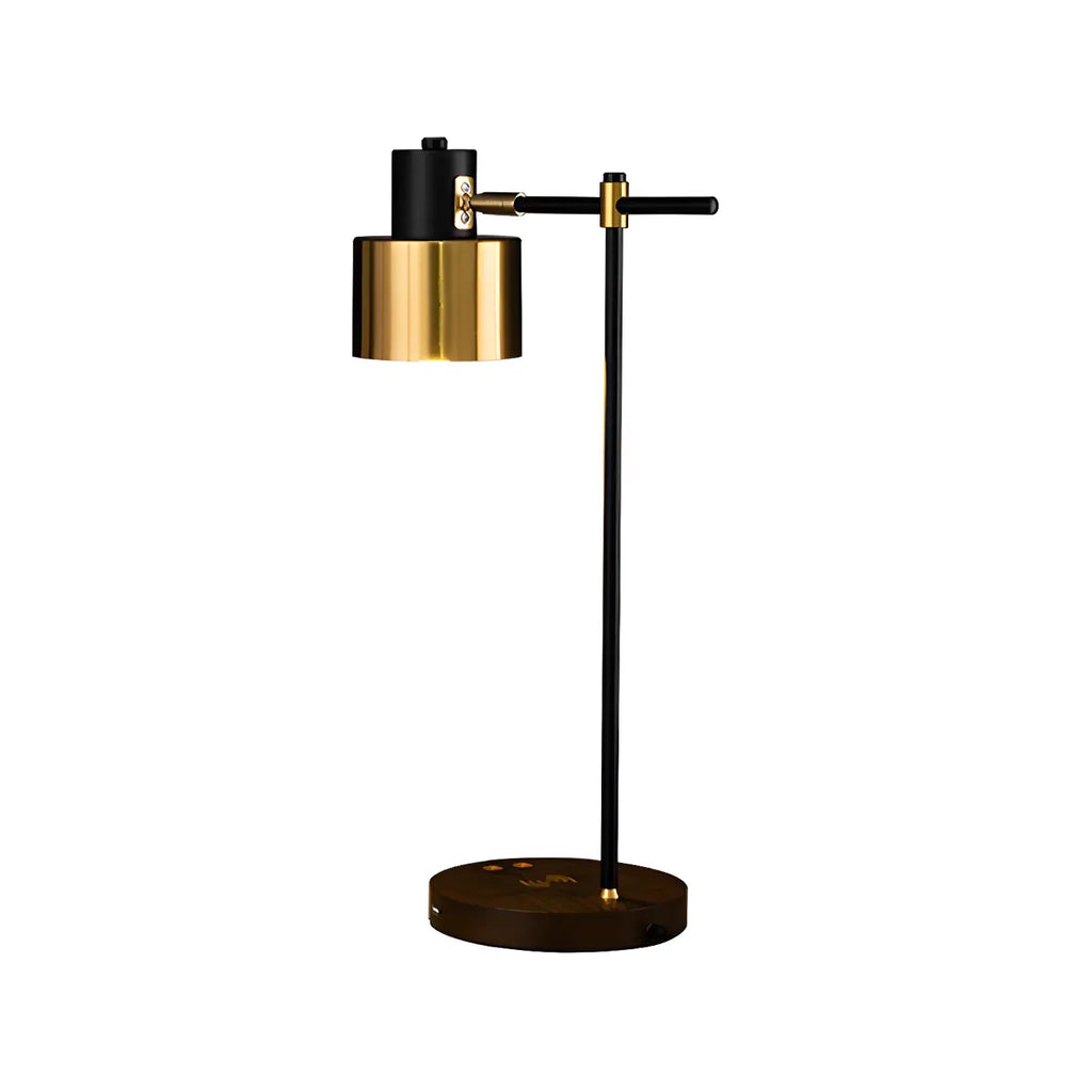 Lampe de table contemporaine en métal noir avec œil protecteur
