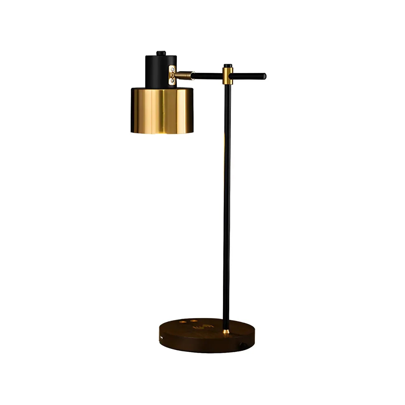 Lampe de table contemporaine en métal noir avec œil protecteur