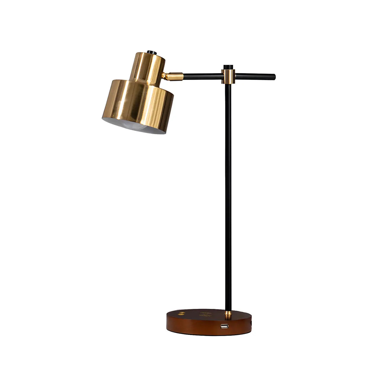 Lampe de table contemporaine en métal noir avec œil protecteur