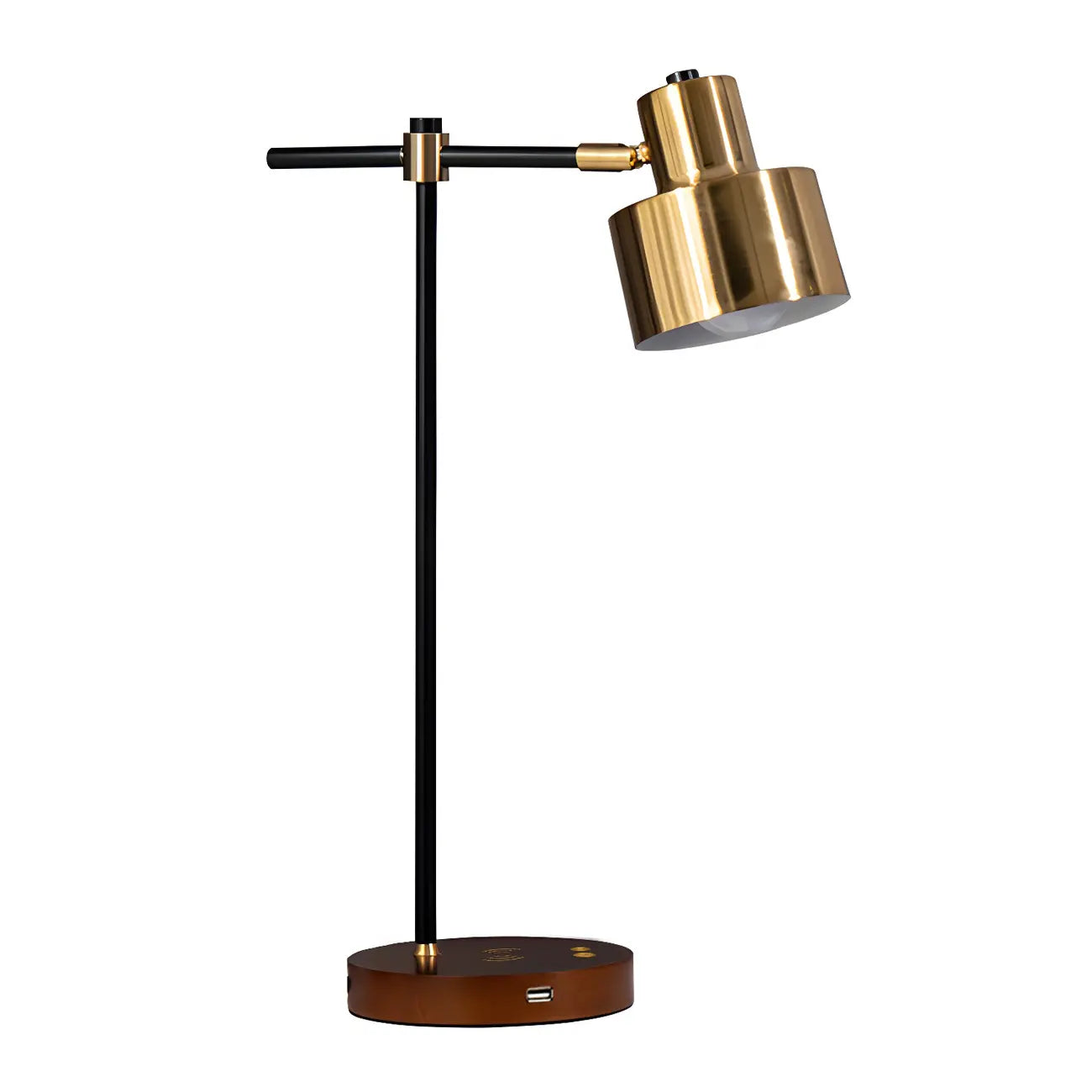 Lampe de table contemporaine en métal noir avec œil protecteur