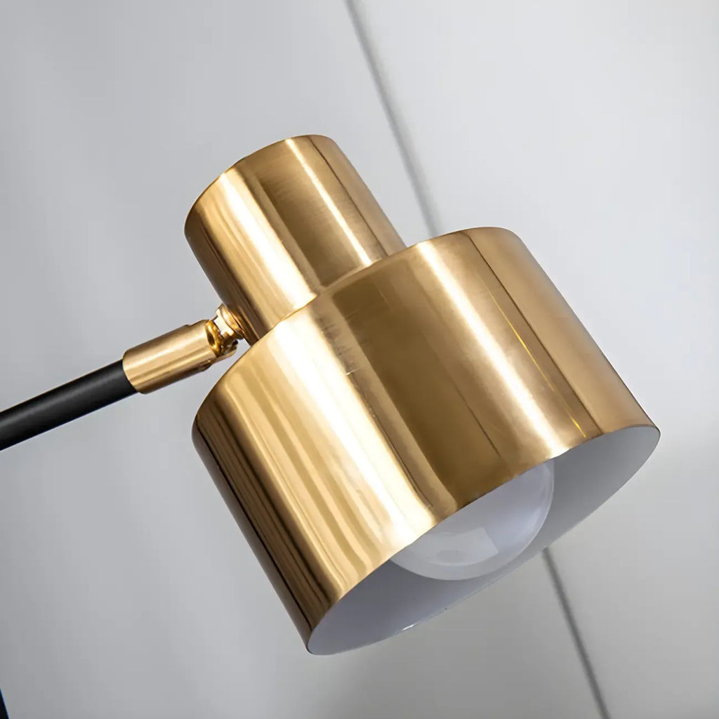 Lampe de table contemporaine en métal noir avec œil protecteur