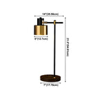 Lampe de table contemporaine en métal noir avec œil protecteur