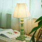 Lampe de chevet moderne et élégante avec base en bois et tissu