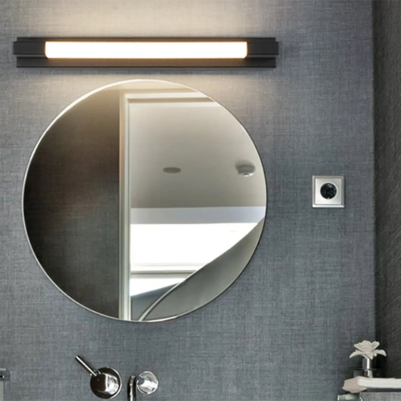 Applique murale moderne noire à LED dimmable avec abat-jour en acrylique