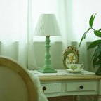 Lampe de chevet moderne et élégante avec base en bois et tissu