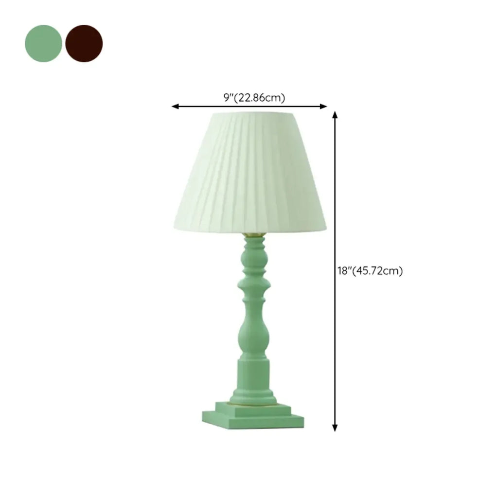 Lampe de chevet moderne et élégante avec base en bois et tissu