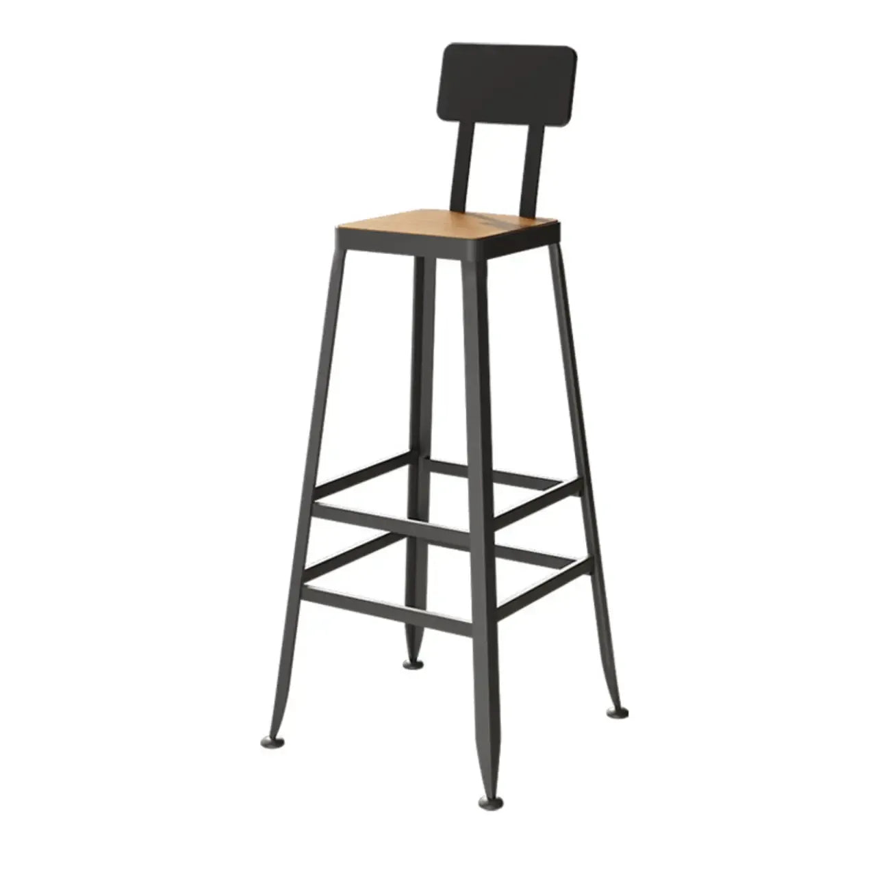 Ensemble de bar industriel en bois massif avec pieds en métal