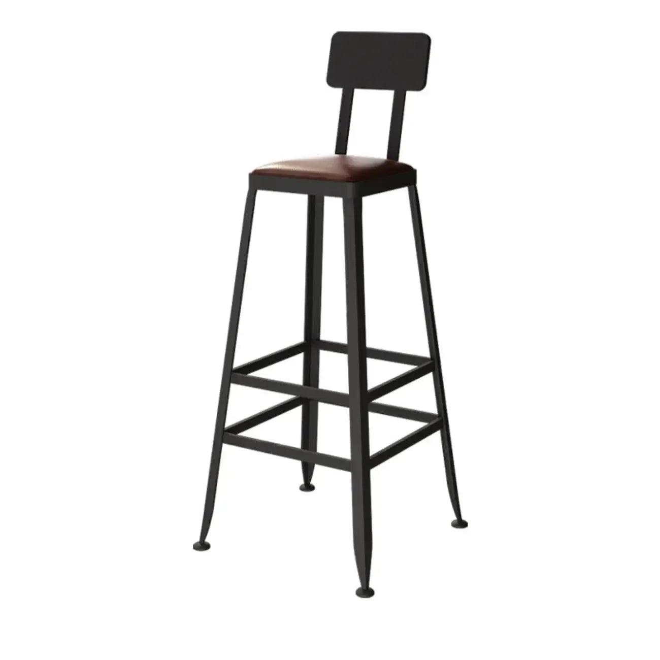 Ensemble de bar industriel en bois massif avec pieds en métal