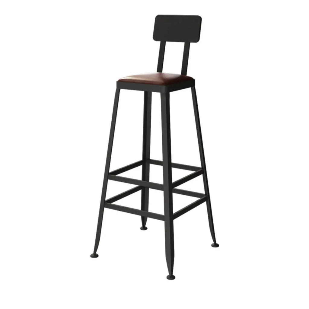 Ensemble de bar industriel en bois massif avec pieds en métal