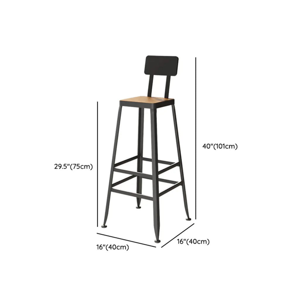 Ensemble de bar industriel en bois massif avec pieds en métal