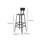 Ensemble de bar industriel en bois massif avec pieds en métal