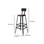 Ensemble de bar industriel en bois massif avec pieds en métal