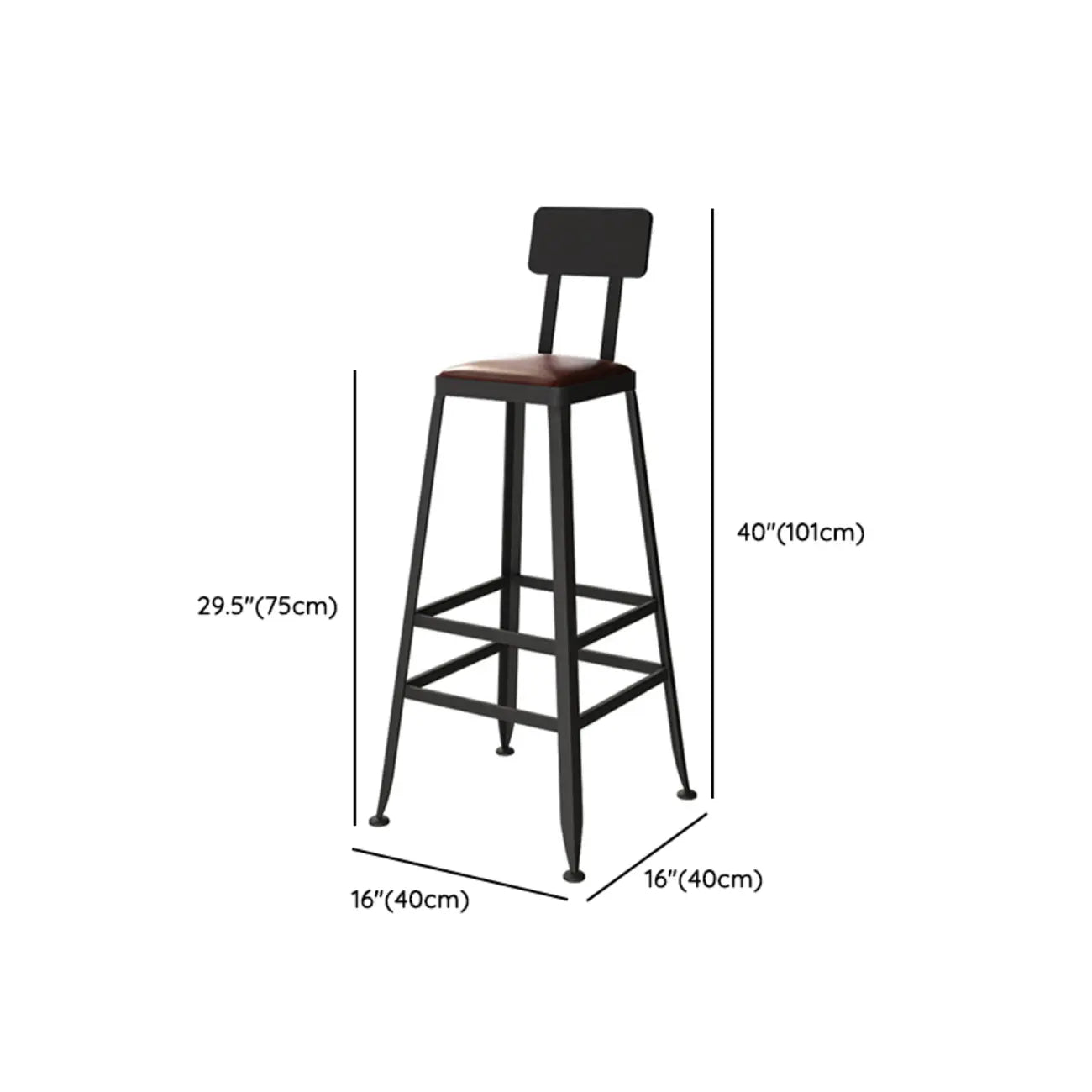 Ensemble de bar industriel en bois massif avec pieds en métal