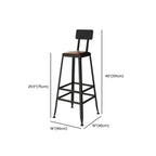 Ensemble de bar industriel en bois massif avec pieds en métal