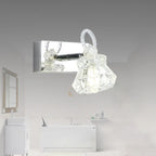 Applique murale de luxe argentée à 3 têtes avec verre transparent pour salle de bain
