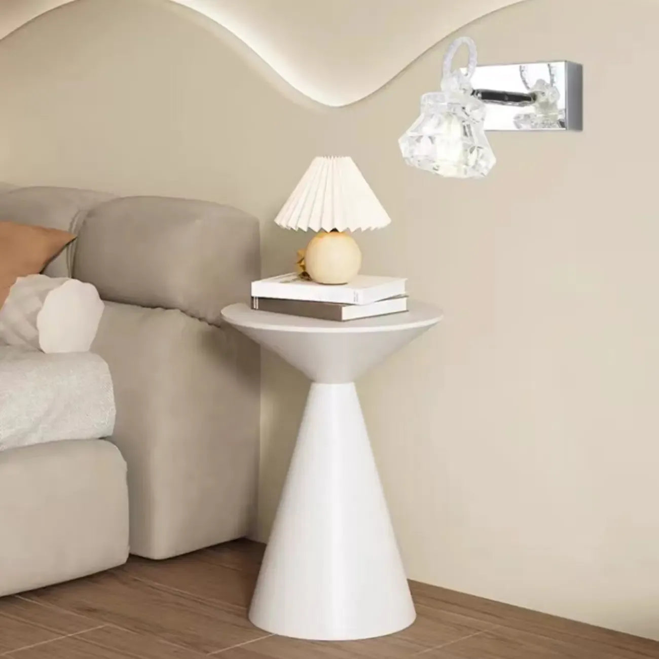 Applique murale de luxe argentée à 3 têtes avec verre transparent pour salle de bain