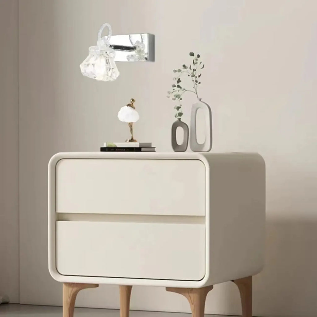 Applique murale de luxe argentée à 3 têtes avec verre transparent pour salle de bain