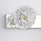 Applique murale de luxe argentée à 3 têtes avec verre transparent pour salle de bain