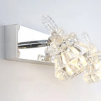 Applique murale de luxe argentée à 3 têtes avec verre transparent pour salle de bain