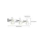 Applique murale de luxe argentée à 3 têtes avec verre transparent pour salle de bain
