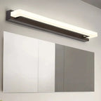 Applique murale LED moderne en acrylique noir à intensité variable pour salle de bain