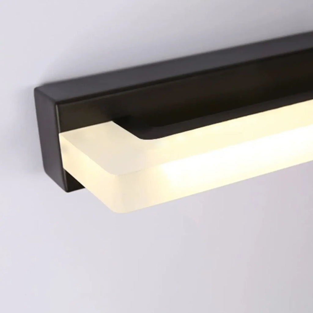 Applique murale LED moderne en acrylique noir à intensité variable pour salle de bain