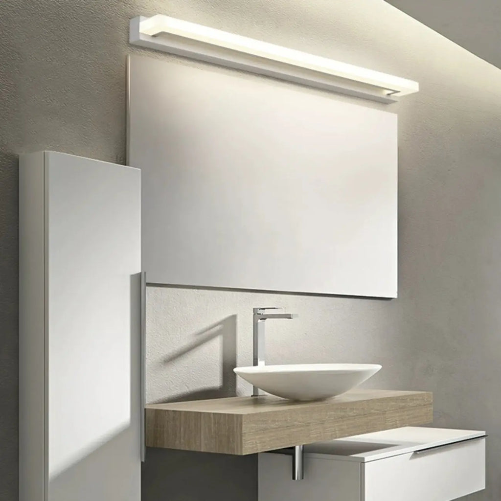 Applique murale LED moderne en acrylique noir à intensité variable pour salle de bain