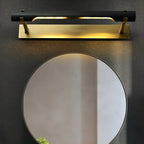 Applique murale carrée en métal noir avec support doré pour la décoration intérieure
