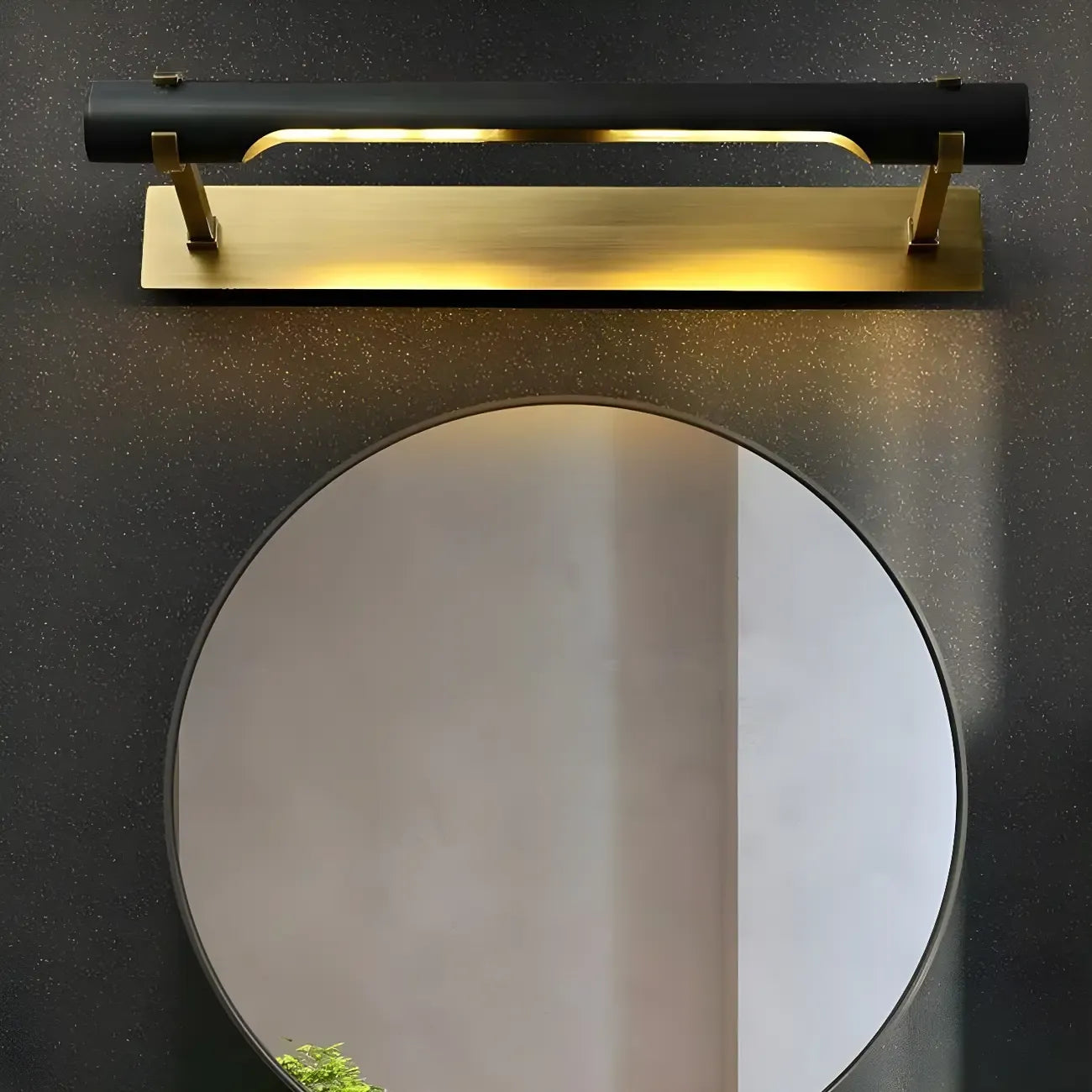 Applique murale carrée en métal noir avec support doré pour la décoration intérieure
