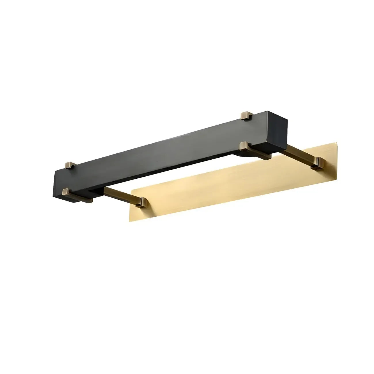 Applique murale carrée en métal noir avec support doré pour la décoration intérieure