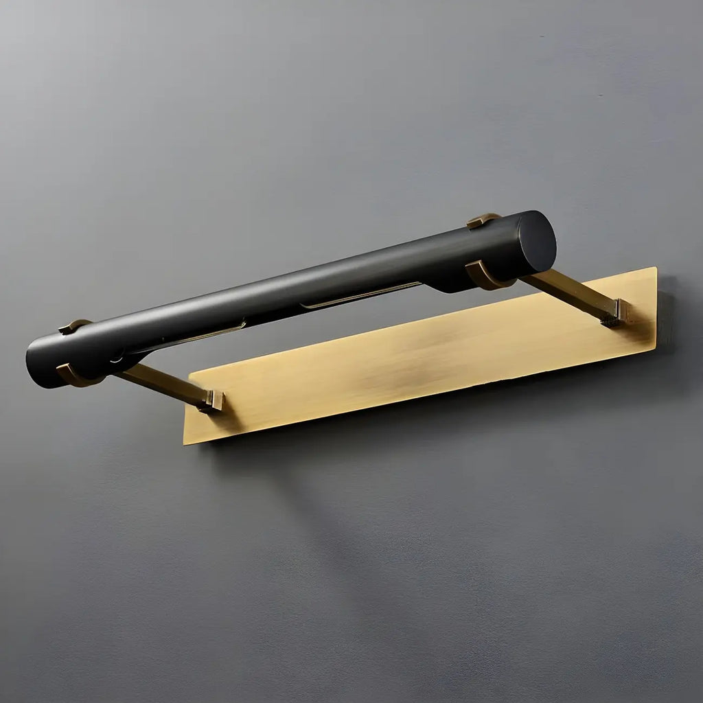 Applique murale carrée en métal noir avec support doré pour la décoration intérieure