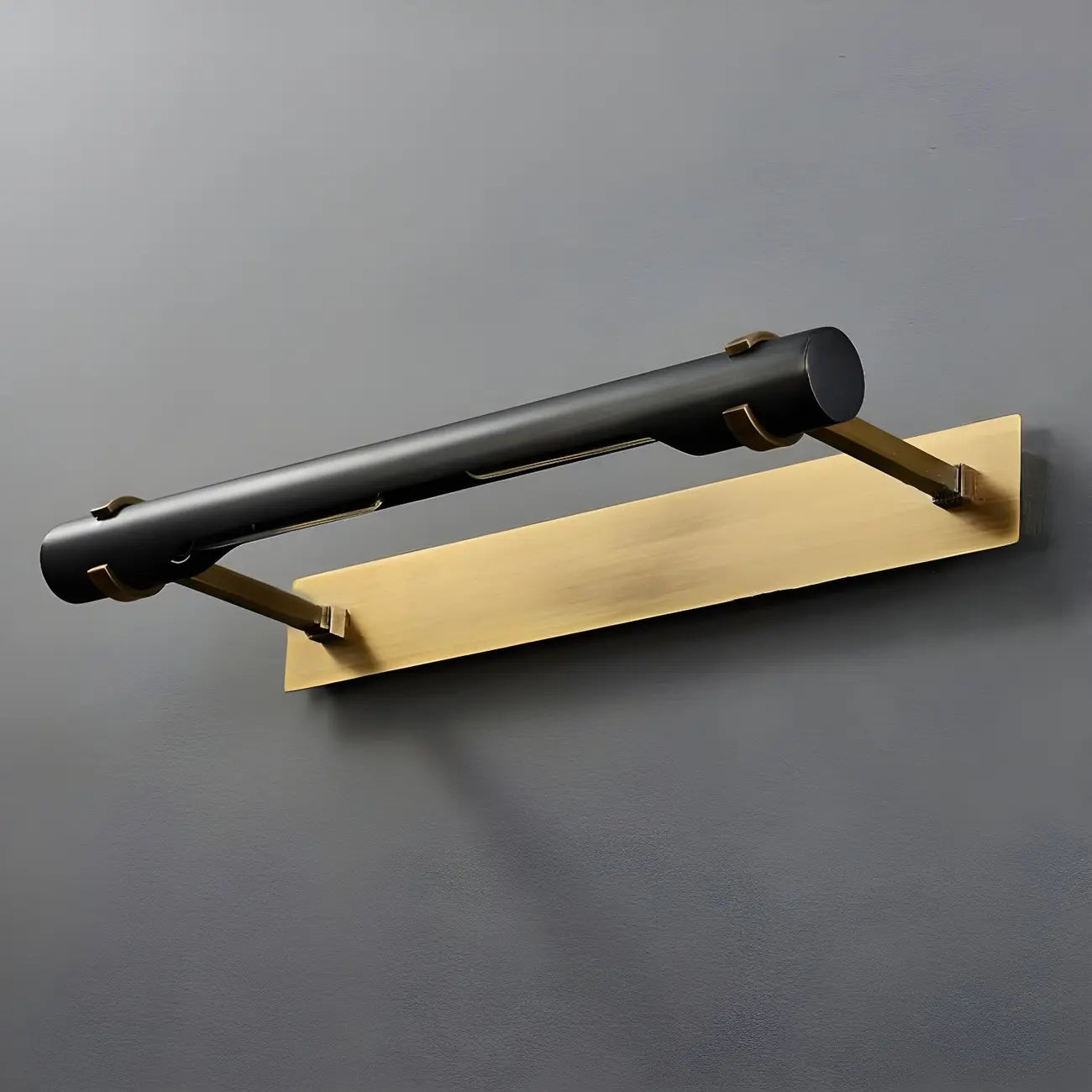 Applique murale carrée en métal noir avec support doré pour la décoration intérieure